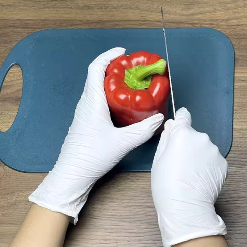 Nitrile gloves, food-grade, high-elastic thickened, for household cleaning, anti-slip, dishwashing, beauty, and back massage