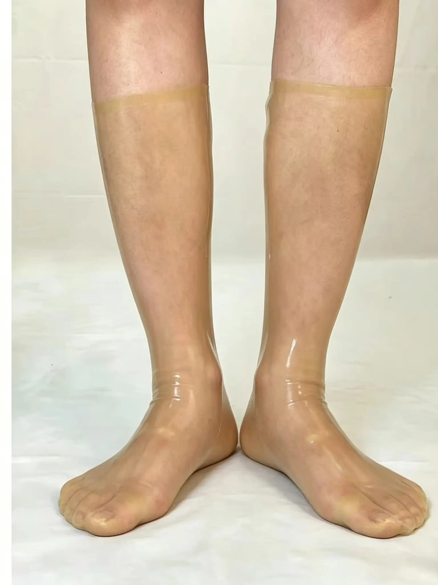 Transparente Latex-Kniestrümpfe, Unisex-Strümpfe aus Naturkautschuk für Cosplay-Partys