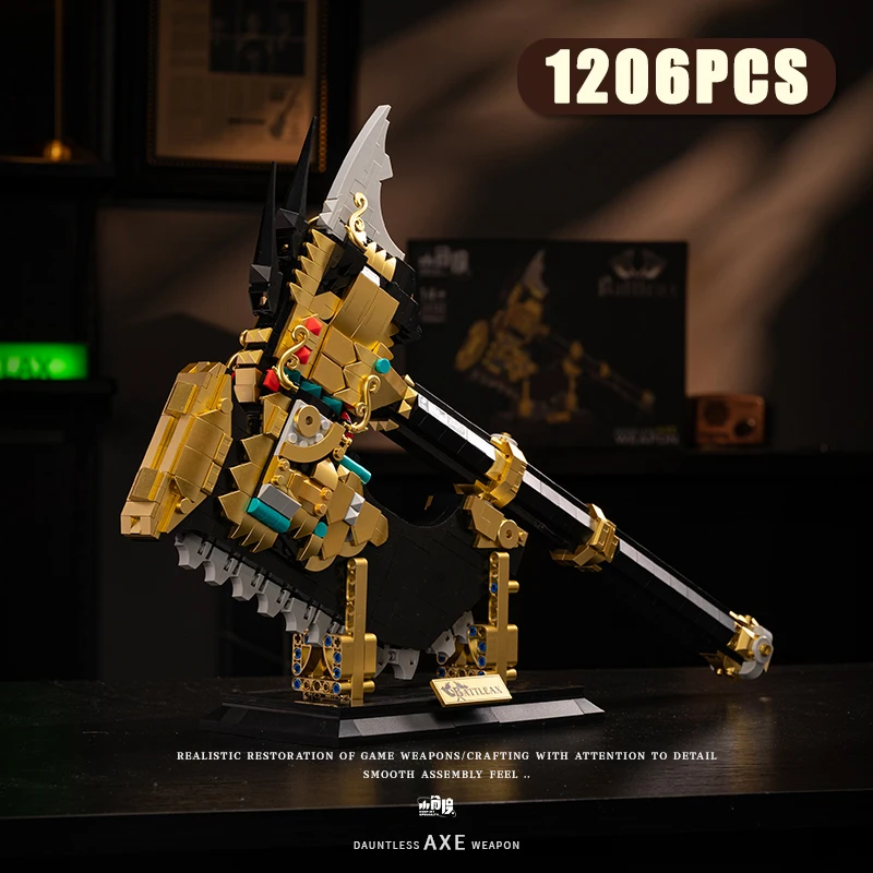 1206PCS 크리 에이 티브 배틀 도끼 모델 빌딩 블록 MOC 무기 조립 벽돌 장난감 어린이를위한 선물 어린이