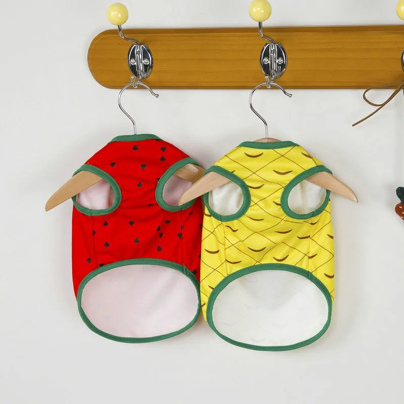 Cool Dog Clothes Puppy Watermelon Vest Pet Breathable Fruit Clothes Summer Teddy Pineapple T-Shirt Bichon Sleeveless Pullover