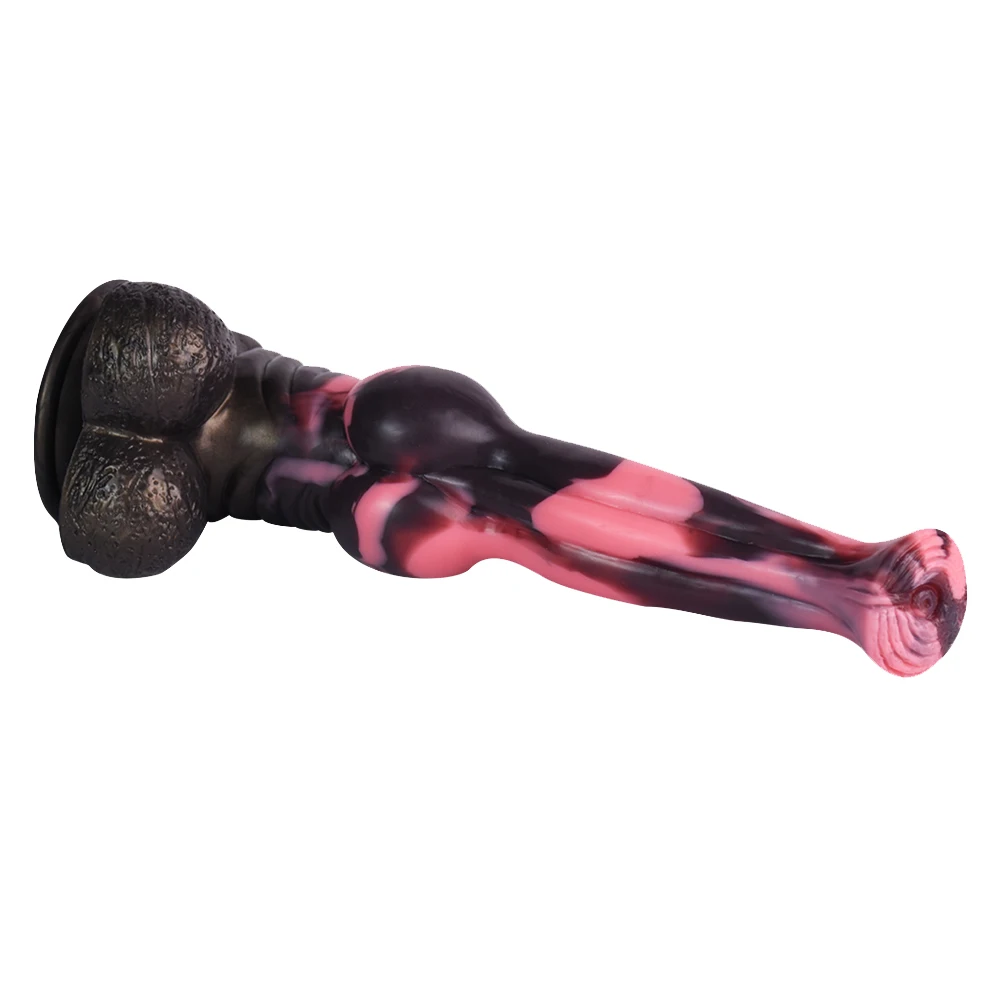NNSX Pink & Black Horse Dildo Monster Penis Silicone Butt Plug Anal Plug G Spot Stimulator Adult Sex Toys for Women Men Pleasure view 5