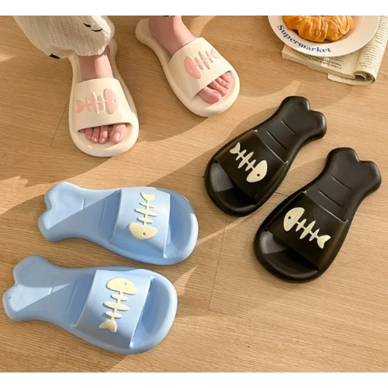 

Женские тапочки-облака на толстой платформе, домашние шлепанцы из ЭВА на мягкой подошве и подушке, женские милые нескользящие пляжные шлепанцы с рыбьей косточкой