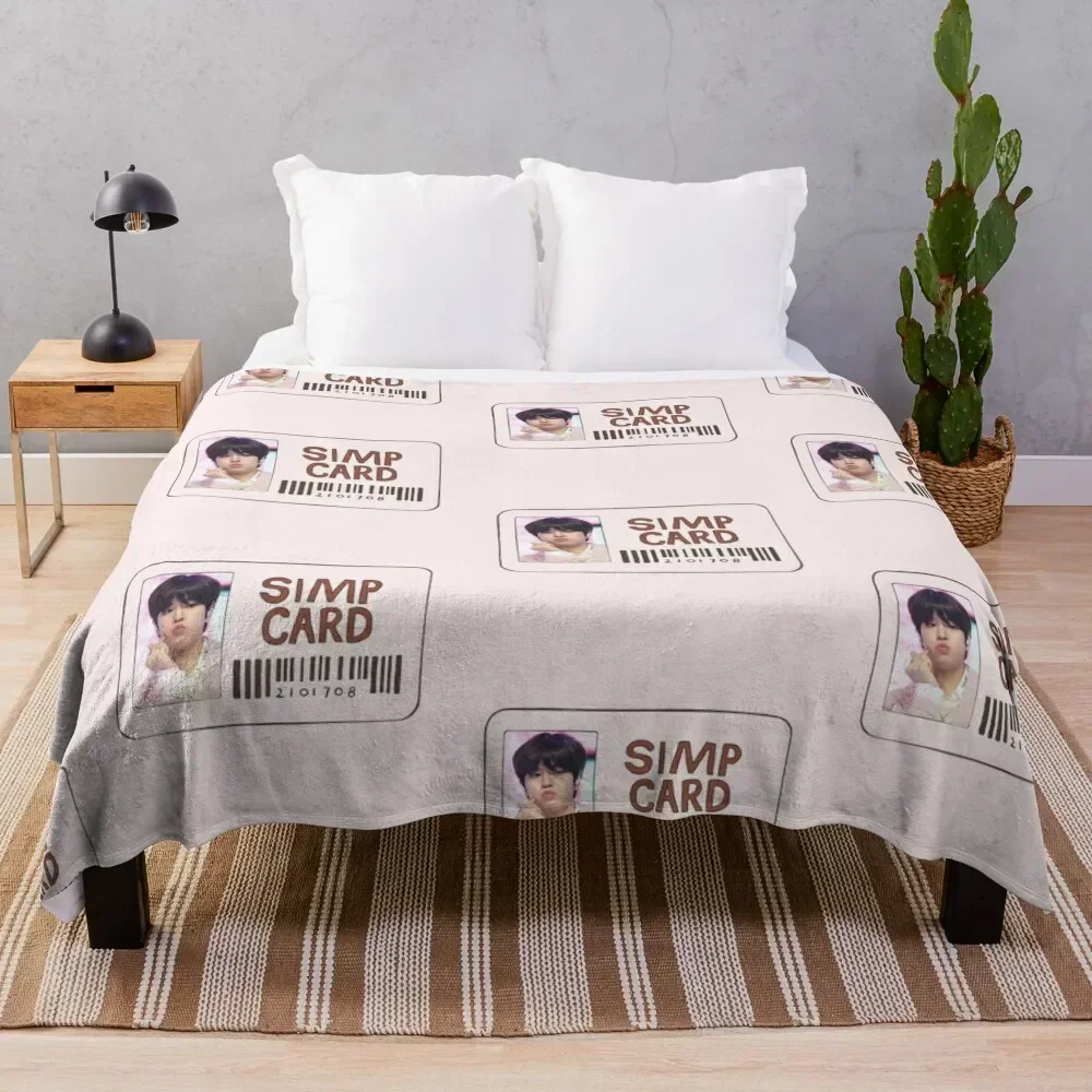 

seungmin simp card Throw Blanket Soft Solid Color Blanket for Couch Bed