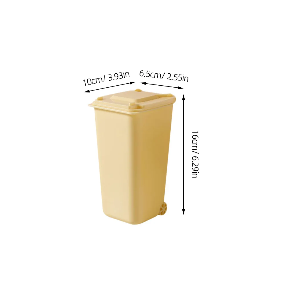 

4pcs Desktop Trash Can Mini Countertop Trash Bin Clamshell Design For Office Home Use Small Garbage Collection Bucket Desk