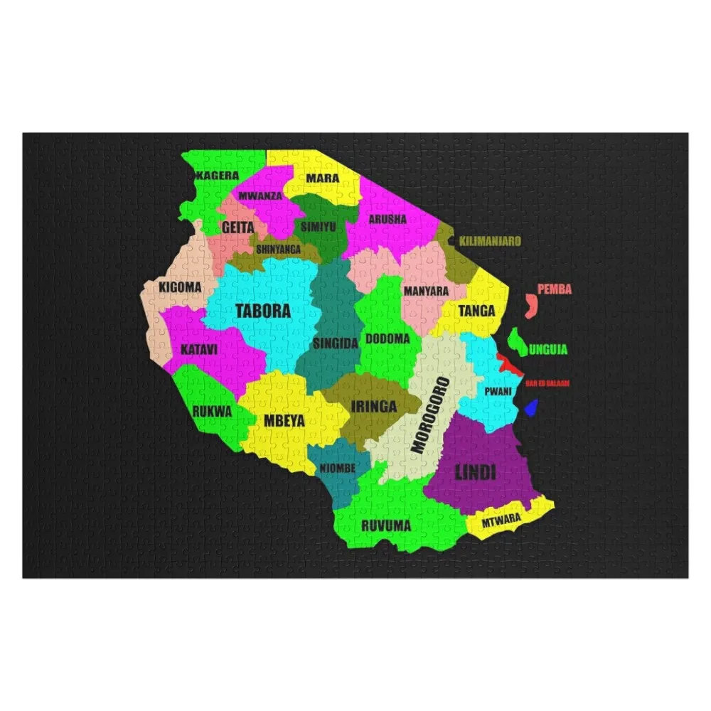 Tanzania regions map Jigsaw Puzzle Personalized Gift Ideas Custom Wooden Name Wood Adults Custom Child Puzzle