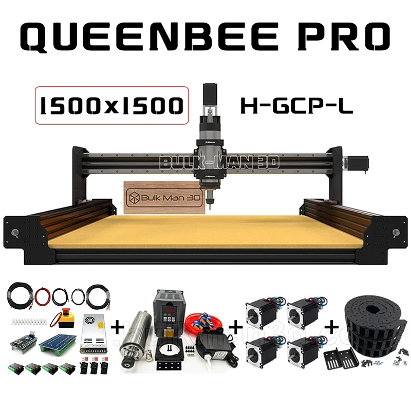 

20% скидка BulkMan 3D черный 1500x1500 QueenBee PRO CNC полный комплект с высоким крутящим моментом-система управления GRBL деревообрабатывающий станок с ЧПУ