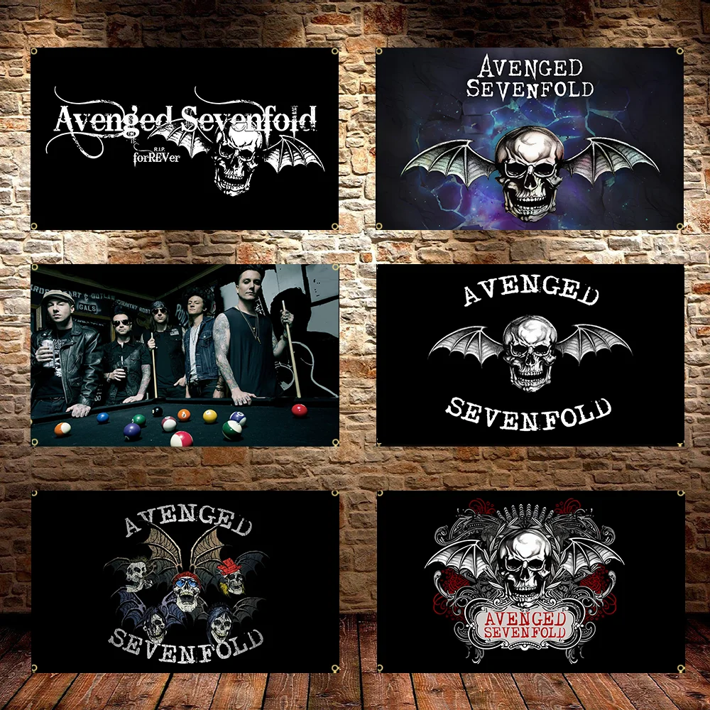 Personalized A-Avengeds Sevenfolds Heavy Rock Band  Flag Polyester Printed Home or Outdoor Decoration flag