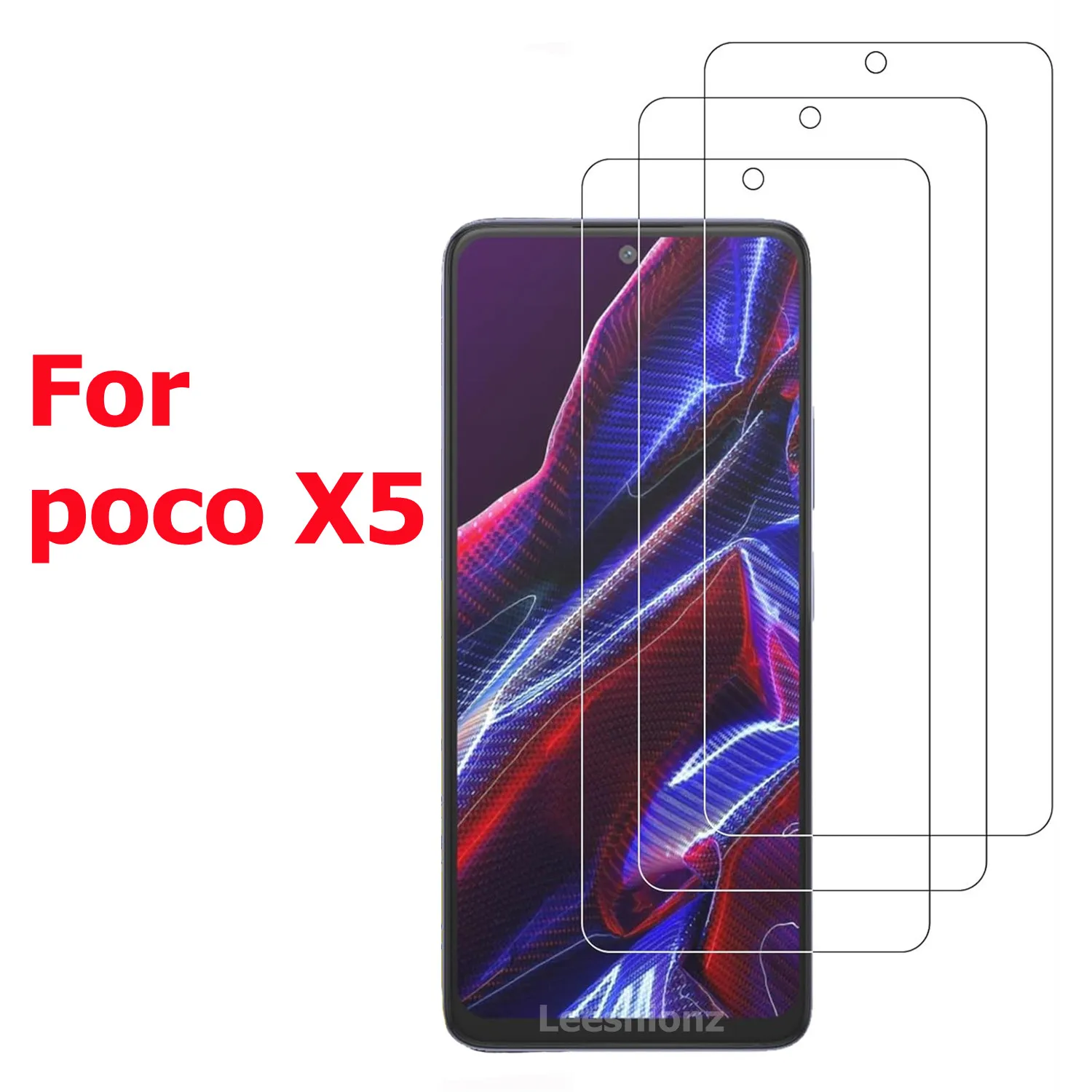 Screen Protector For Poco X5 5G Tempered Glass 9H Transparent Clear Anti Scratch