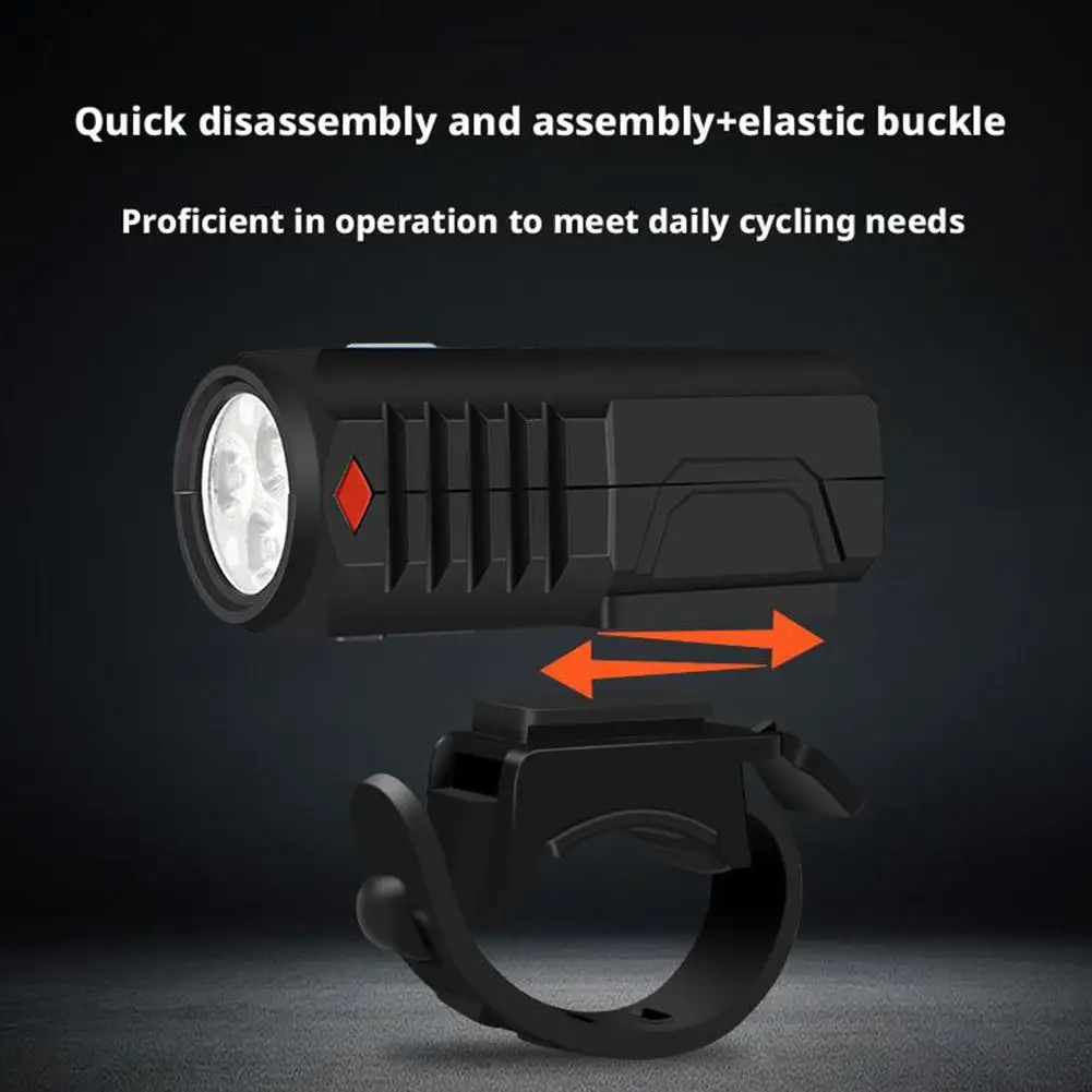 مصباح أمامي للدراجة MTB قابل لإعادة الشحن USB من النوع C، أضواء تحذير طويلة الأمد لركوب الدراجات في الهواء الطلق، مصباح أمامي للدراجة اللامعة #2