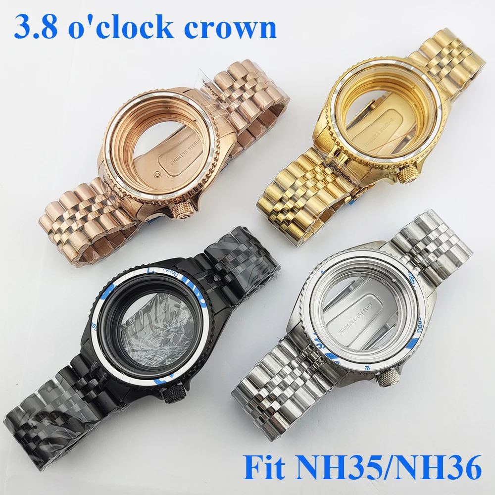 nh35-watch-case-stainless-steel-case-strap-sapphire-glass-can-engrave-logo-watch-parts-fit-nh35-nh36-movement-38-o'clock-crown