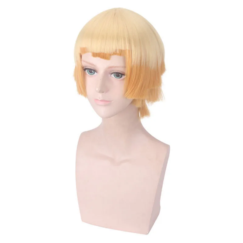 شعر مستعار أنيمي كوسبلاي يامادا جينيا مع شعر مستعار على شكل شخصية متدرجة معانقة للوجه