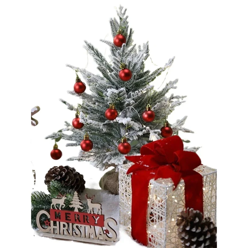 

Christmas tree table top, ornaments Christmas decoration scene, festive atmosphere dress up package