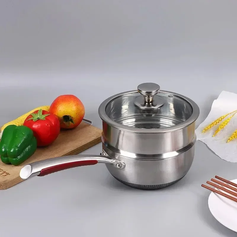 Household Steaming Wok Kitchen Stainless Steel Non-stick Wok Cooking Noodles Honeycomb Texture Non-stick Pan Wholesale