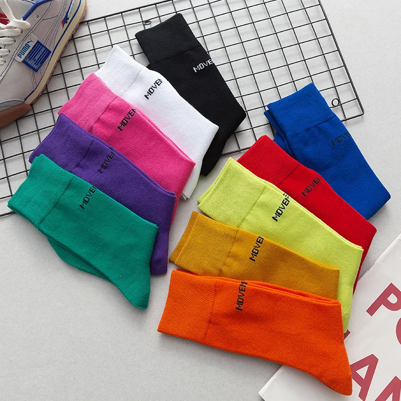 

Women's Mid-calf Socks Thin Cotton Korean College Style Spring Autumn Trendy Street Sports Casual Socks Long Tube Girl Men Socks