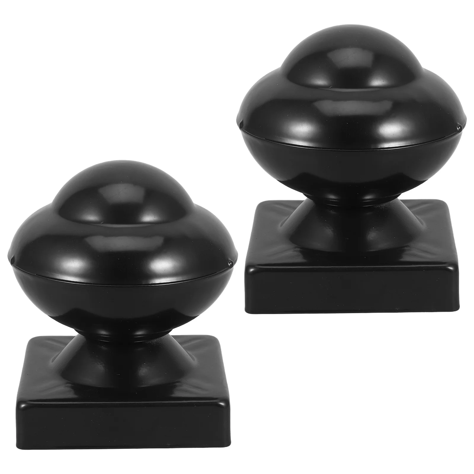 

2pcs Iron Decorative Covers Weatherproof Metal Post Caps For Garden Deck Gate Durable Outdoor Fittings - Fence