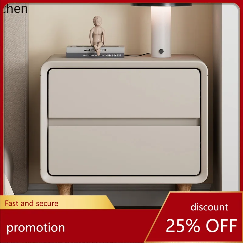 

CZ Solid Wood Bedside Table Bedroom Home Small Minimalist Bedside Storage Cabinet