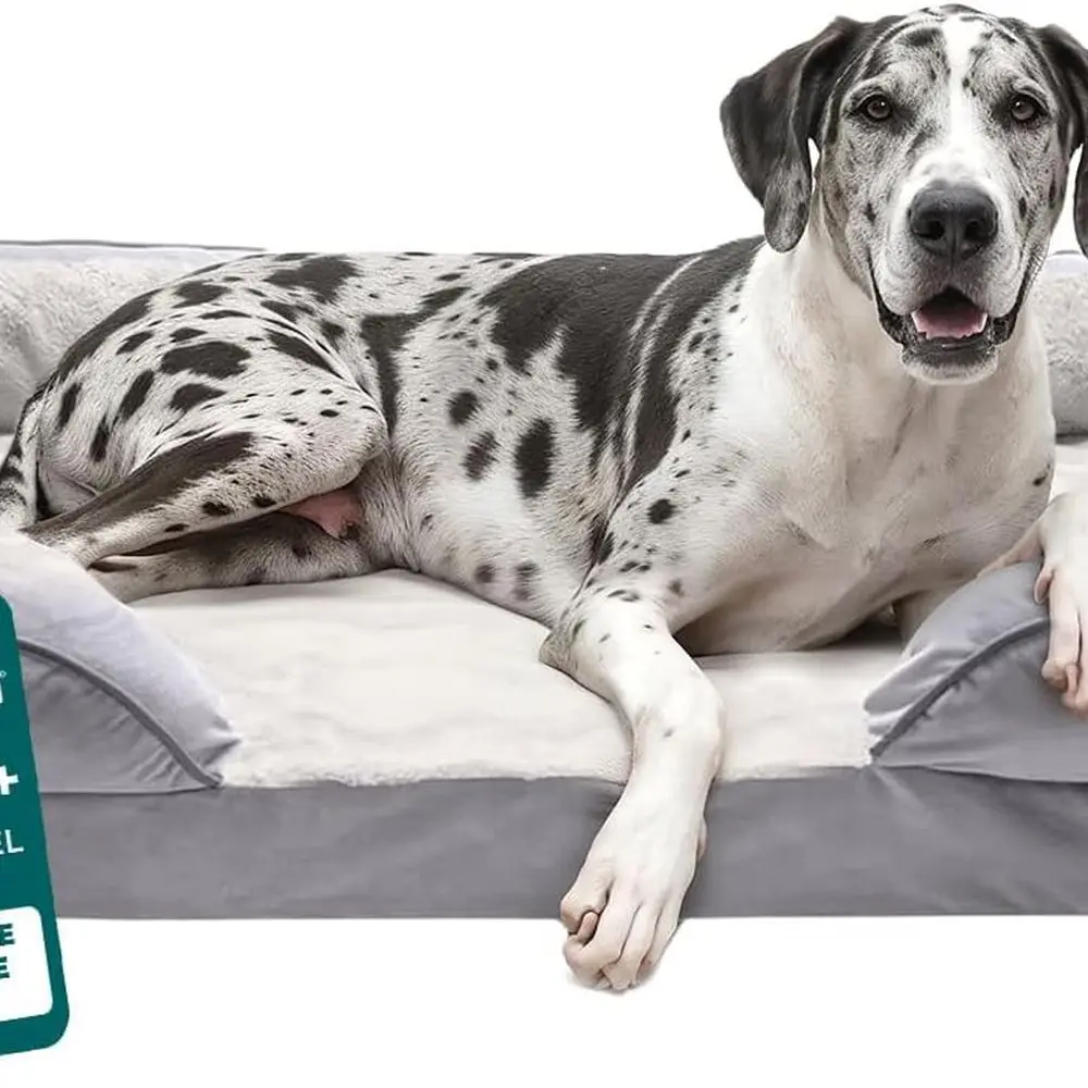 

Охлаждающая гелевая кровать для больших собак, идеальный комфортный диван-кровать с прохладным гелевым верхом и ортопедическим пенопластовым основанием, съемный моющийся чехол,