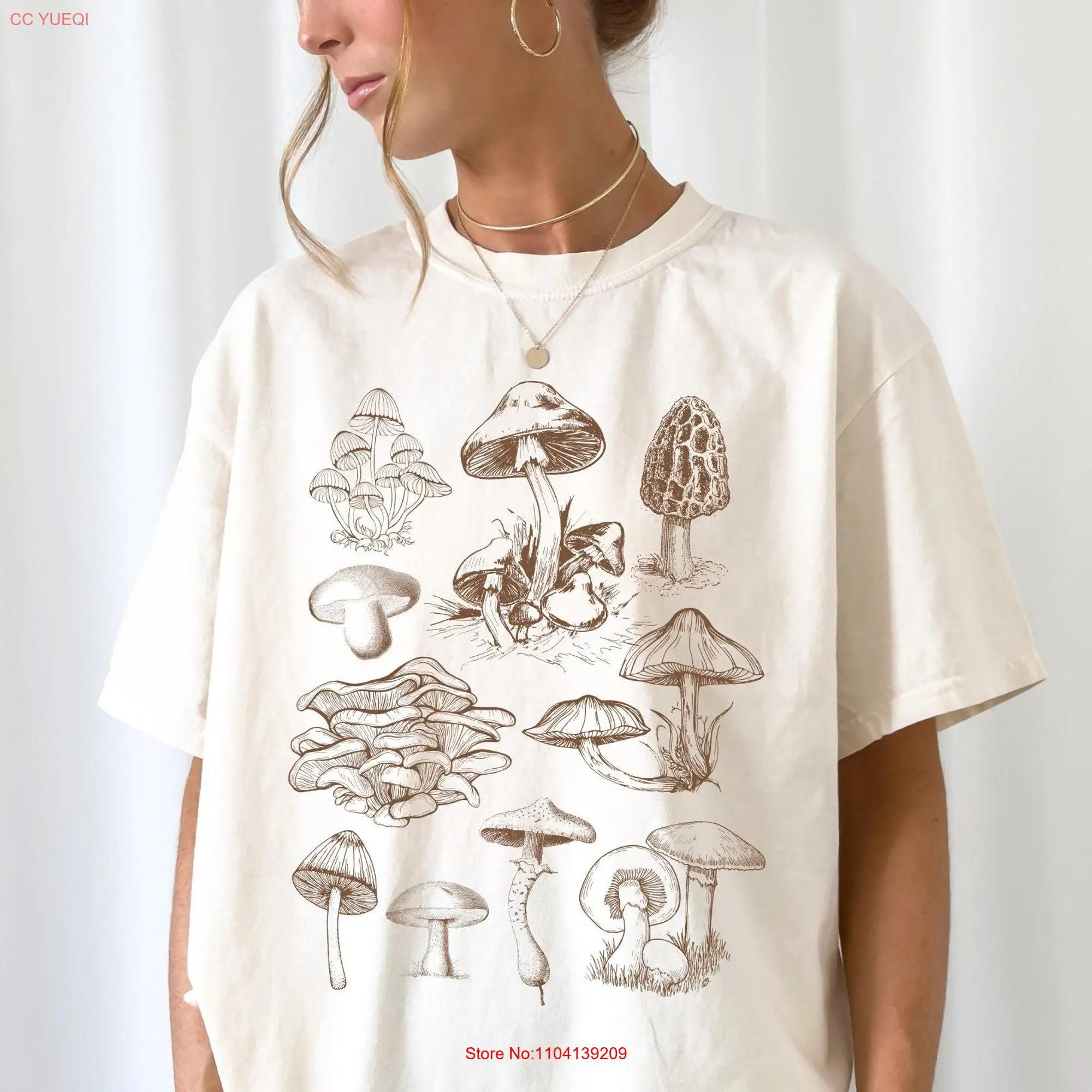 Goblincore Mushroom T Shirt Fungi Ecology Retro Forestcore Fall Fairycore Dark Academia Lover  long or short sleeves