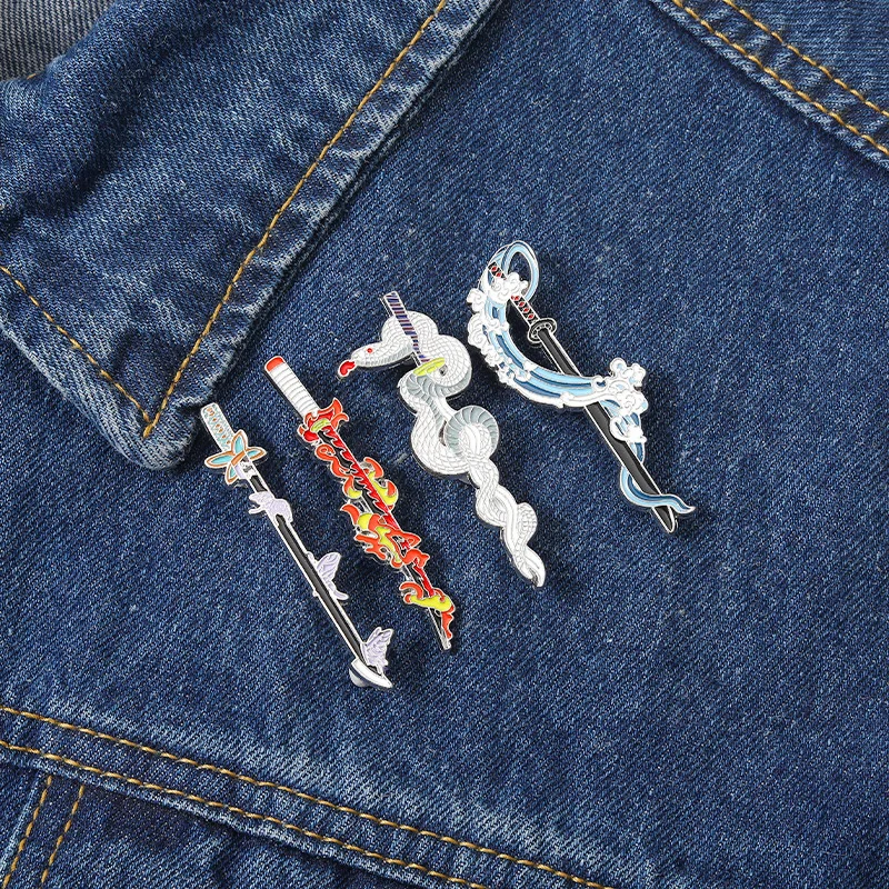 Anime Ghost Kill Team Sword Enamel Brooch Cute Metal Clothing Pin Backpack Badge Fashionable Jewelry Accessories Gift For Friend image 3