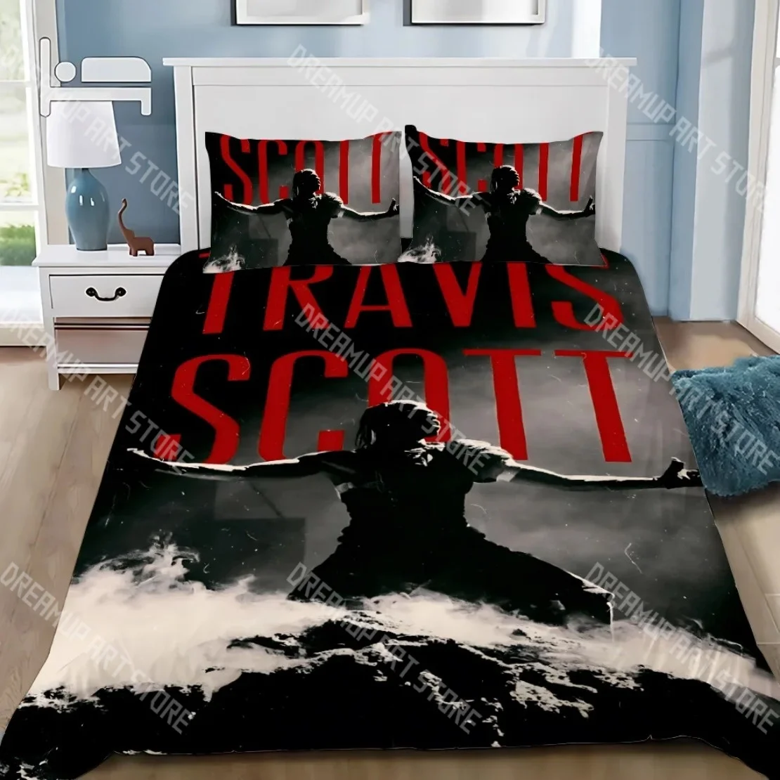 3D Printed Rapper T-Travis S-Scott Jack Bedding Set for Boys Girls Duvet Cover Twin Queen King Full Single Double Sizes