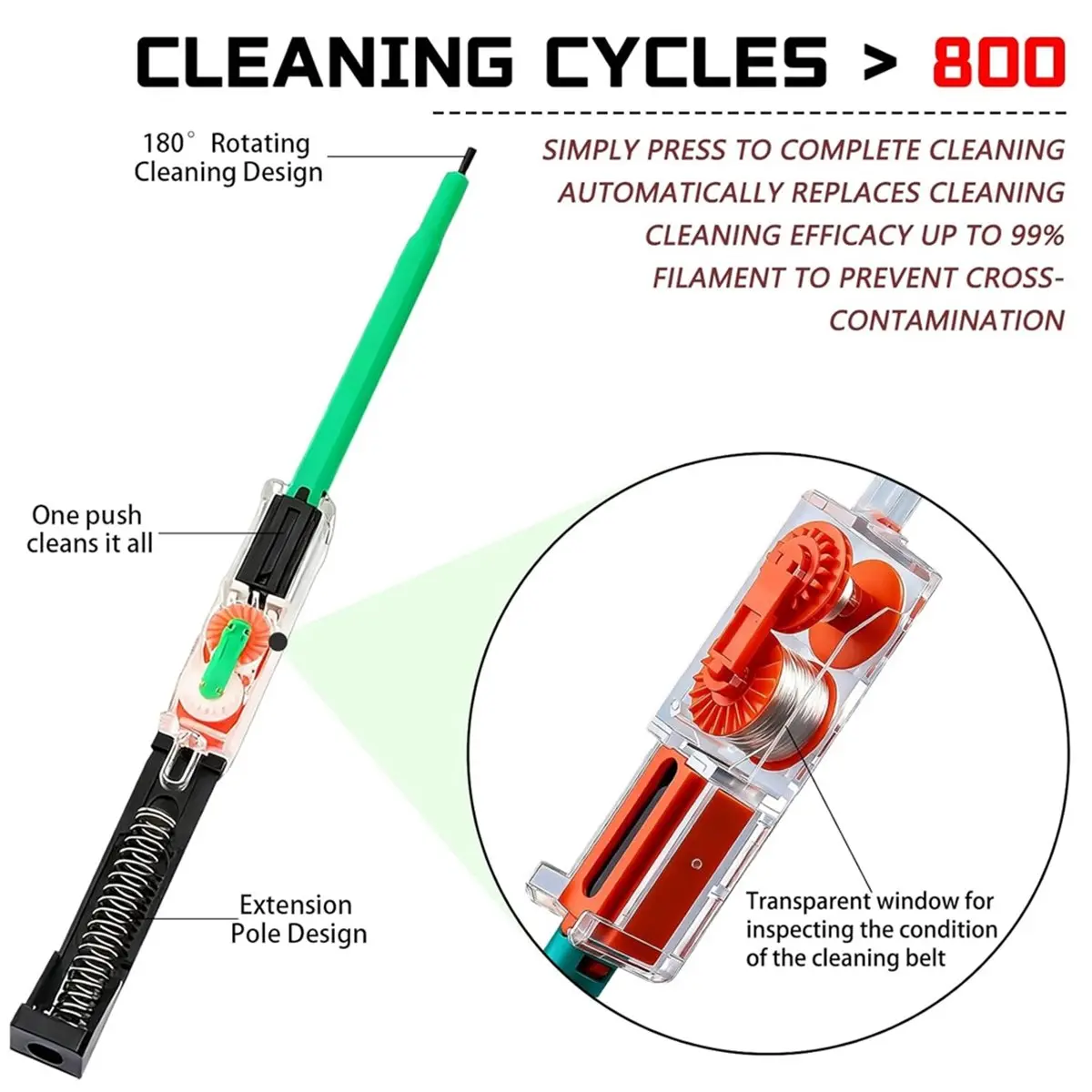 ABGN 2PC Fiber Optic Cleaner Pen Set 2.5mm Fiber Optic Cleaning Pen SC/FC/+1.25mm LC/ One-Click Cleaning Fiber Cleaner