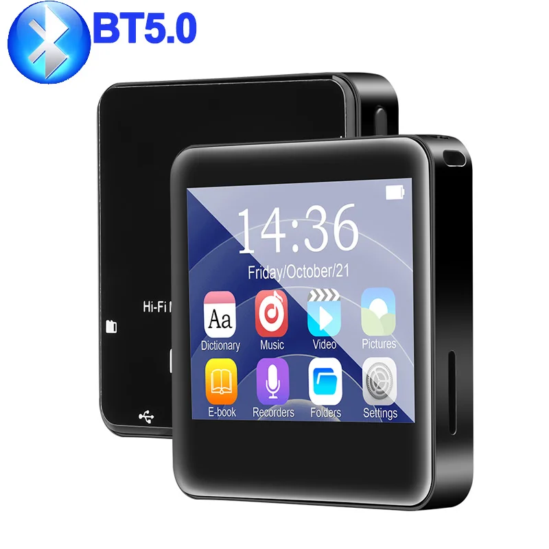 4GB 2.4 Inch Touch Screen Bluetooth 5.0 MP3 Player, HiFi Music Player with Speaker/FM Radio/Recorder/Ebook/Picture 2024 NEW