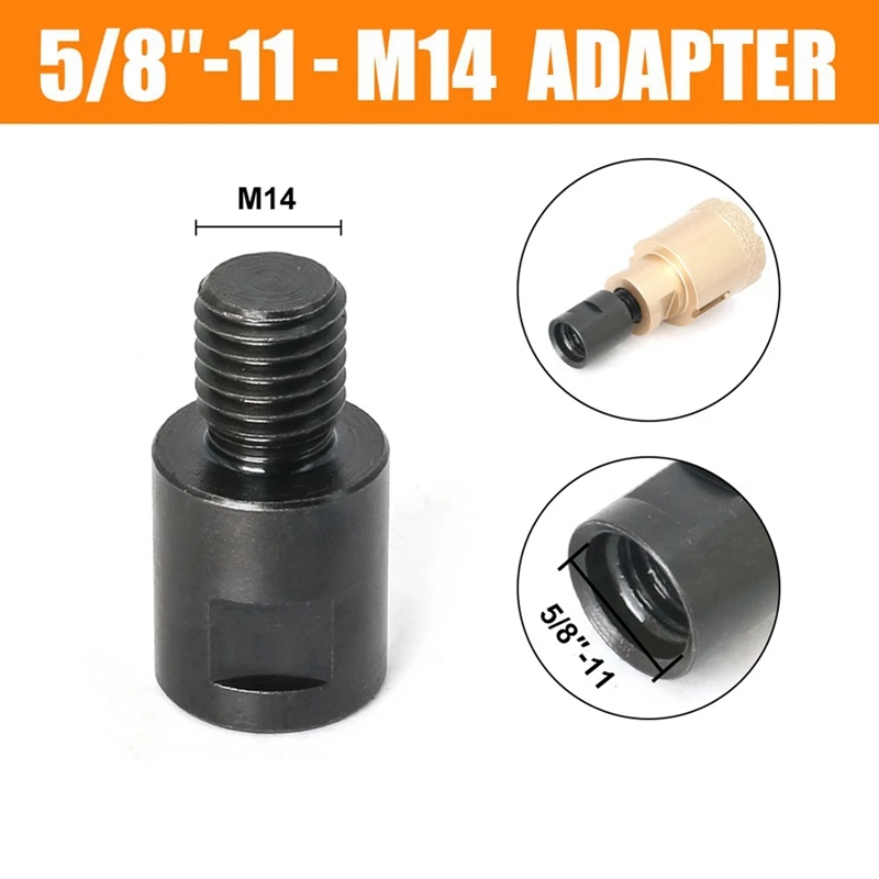 2Pcs 5/8 Inch-11 To M14 Adapter Angle Grinder Thread Converter Adapter Shaft Connector For Diamond Core Drill Bits