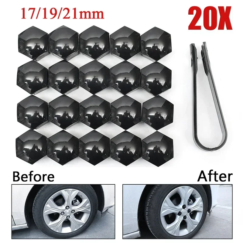 

20Pcs Universal 17 19 21 mm Plastic Car Wheel Nut Covers Bolt Caps For Mercedes benz B R G Class GLK GLA C200 GT Car Accessories