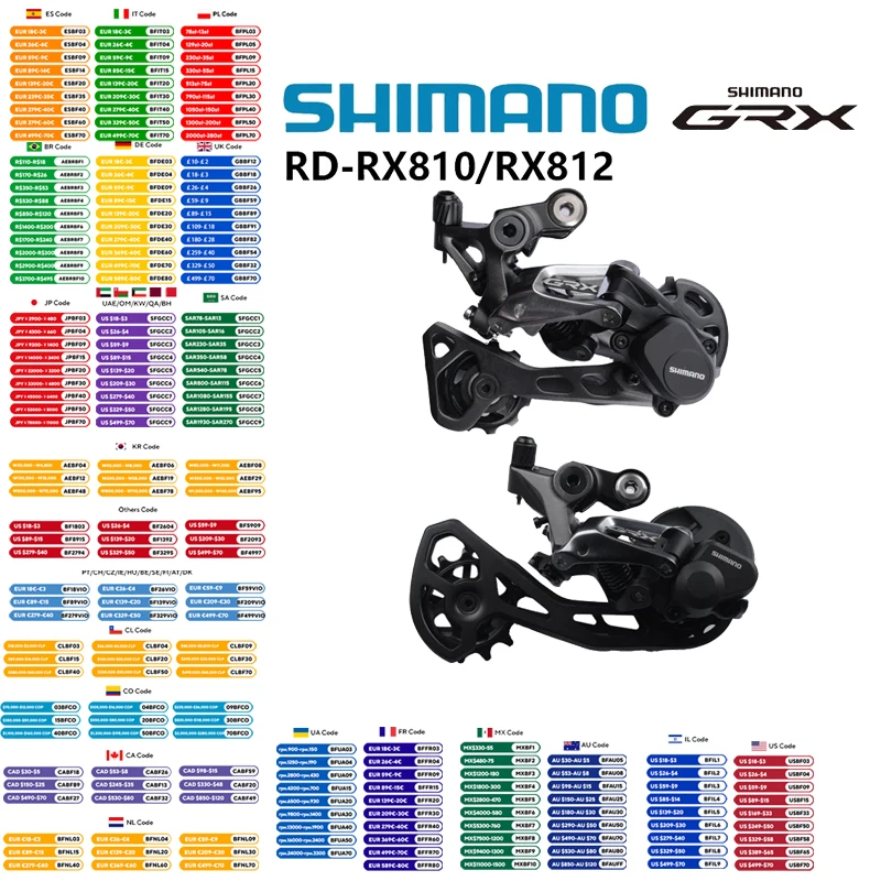 

Shimano GRX RX812 RX810 RX800 RX817 RD 11 Speed GS Long Cage Road Bike Rear Derailleur for RX800 R8000 R7000 Cassette Groupset