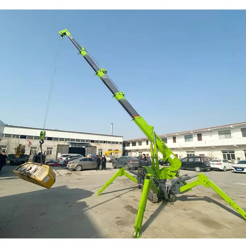 3 Ton 5 Ton 8 Ton Spider Crane With Vacuum Glass Lifter Mini Crawler Hydraulic Telescopic Boom for Glass Installation