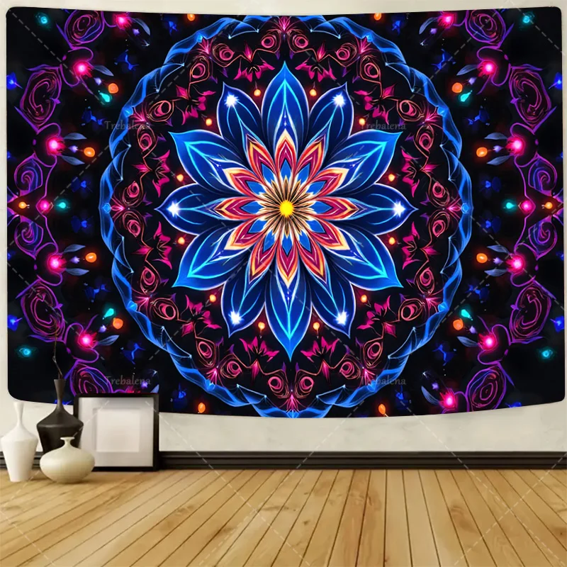 

1 шт. настенный гобелен Мандала - яркий цветочный дизайн для декора комнаты в стиле бохо