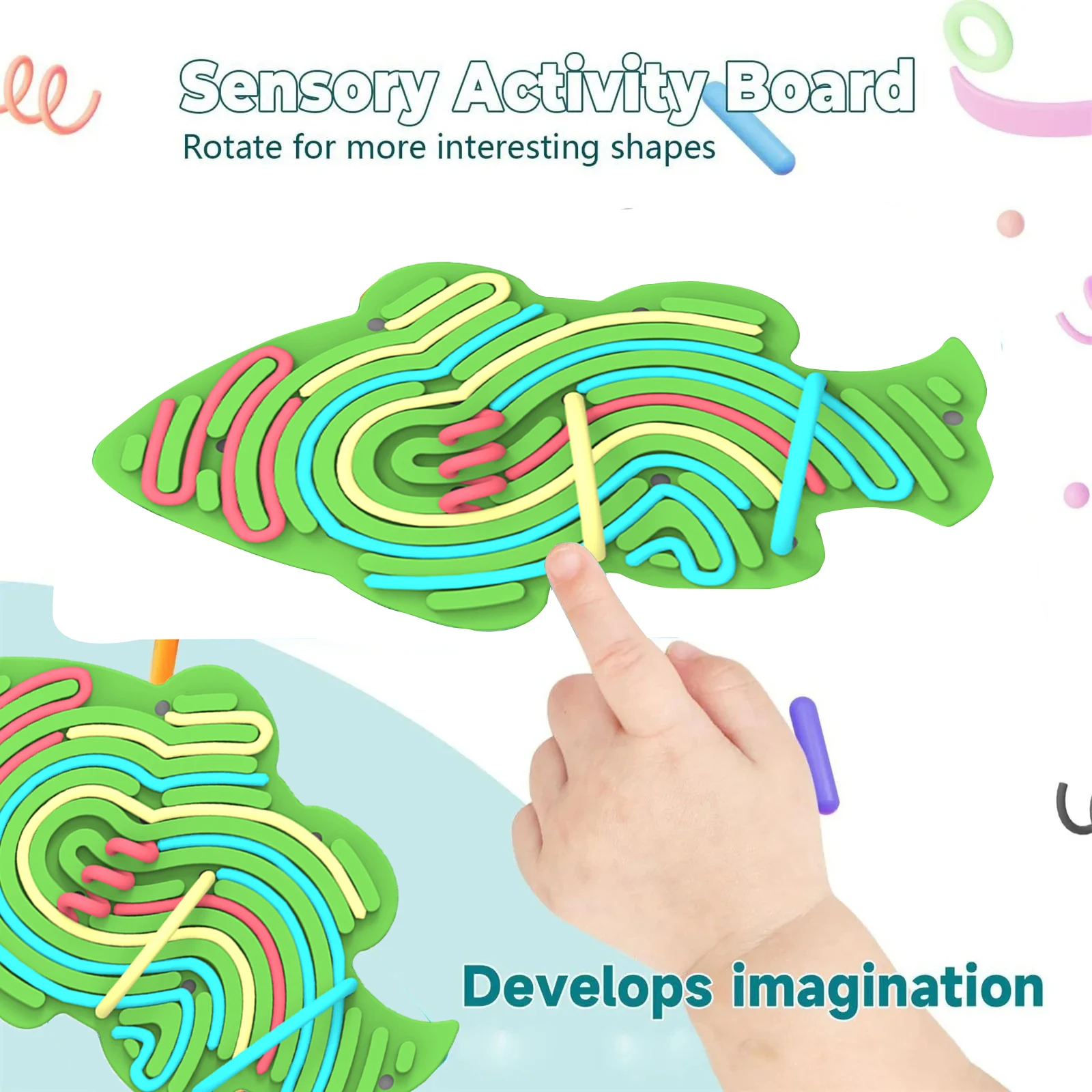 18PCS Children\'s Educational Silicone Stress Relieving Toys Twist Board Silicone Sensory Activity Board Twist Relief Board