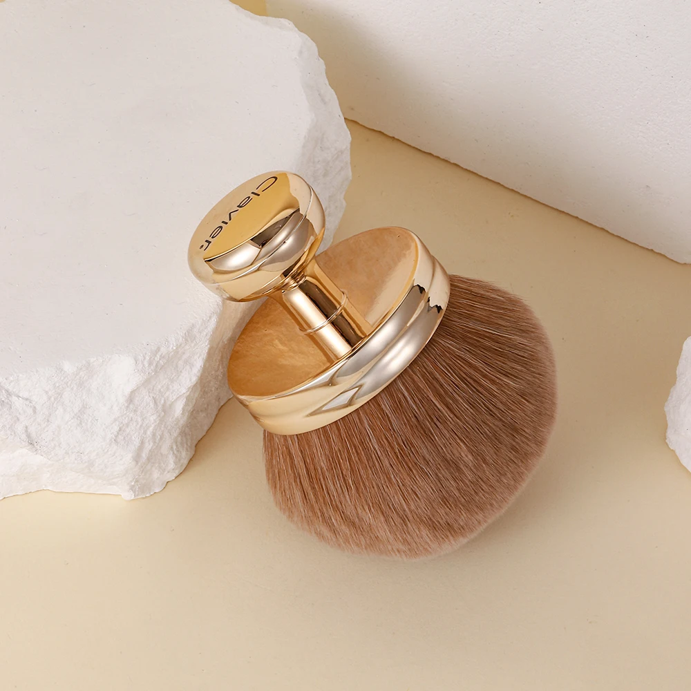 Multifunctional Pressed Powder Makeup Brush Natural Oversizes Highlighter Beauty Brushes Electroplated Handle Cosmetic Brush