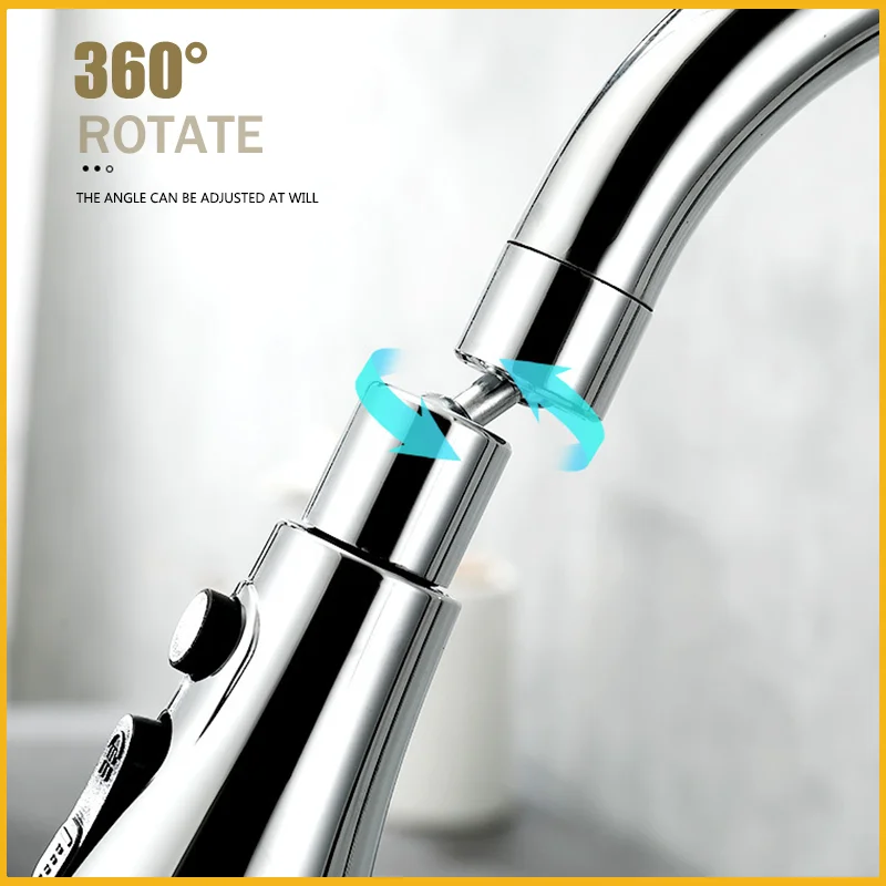 Buse de Douche Rotative à 360 ° pour Évier de Cuisine, Pulvérisateur, Accessoire de Remplacement de Robinet, Aérateur à T-shirts d'Eau Durable