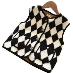 Boys Girls Warm Fleece Vest Sweater Button Down Sleeveless Jacket for Toddler Kids