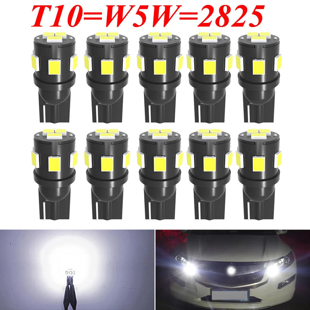 

10pcs W5W T10 LED Car Bulbs 194 168 Interior Light Diode Lamps 2825 2821 12V 2886 for Dacia Duster Sandero Logan Jogger Spring