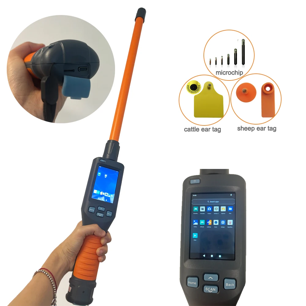 134.2khz Android13 Wifi ISO11784/85 HDX FDX-B Animal Tag Reader for Livestock Cow Camel RFID Ear Tag Scanner