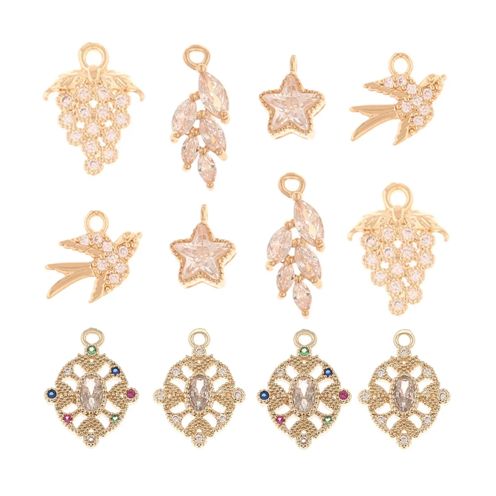 

Сердечный дизайн 50 шт. подвески с цирконием/ручная работа/аксессуары для сережек/различные формы/медный кулон «сделай сам»/фурнитура и компоненты для ювелирных изделий