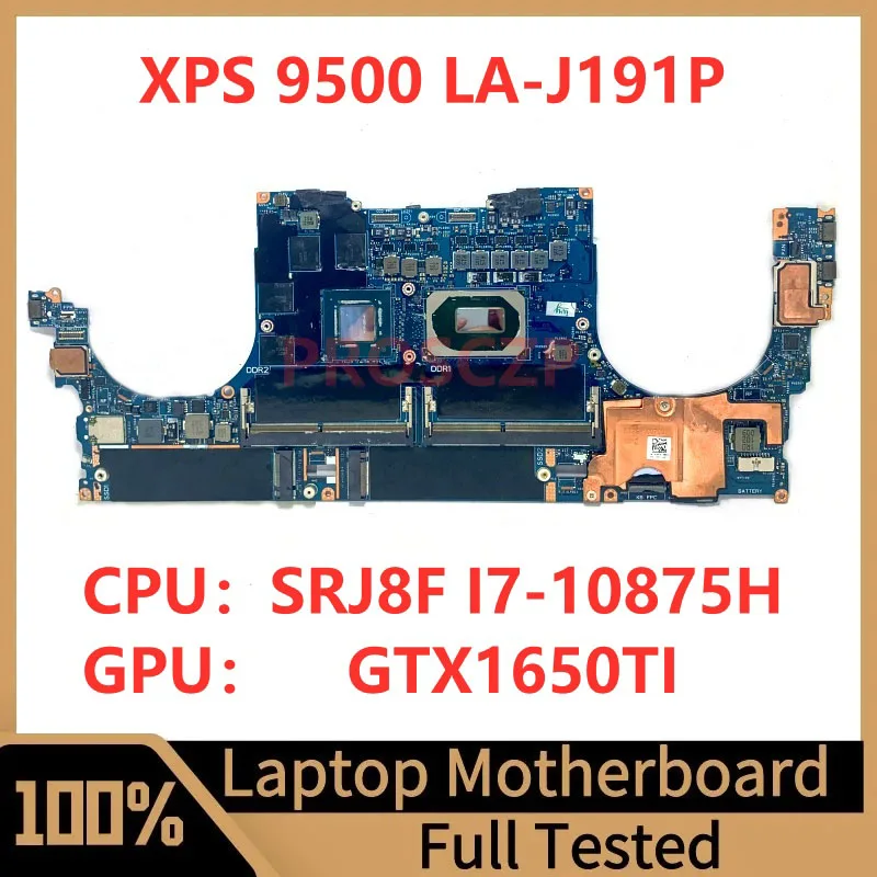 

CN-0T1KFX CN-0477DC Mainboard For DELL 9500 Laptop Motherboard LA-J191P With SRJ8F I7-10875H CPU N18P-G62-A1 GTX1650TI 100% Test