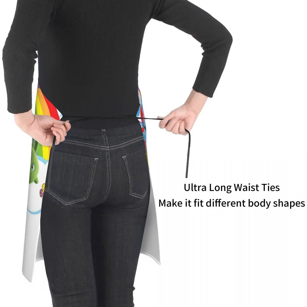 أرانب صني - مآزر أرانب قوس قزح للطهاة والطبخ والخبز، مريلة بدون أكمام لتنظيف المطبخ للنساء والرجال