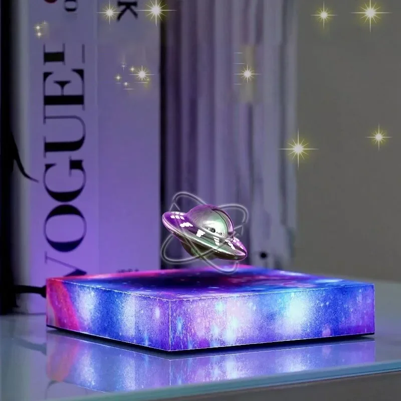 Magnetic Levitation UFO Starry Sky Night Light Universal Rotation Touch Switch Multiple Colors Noiseless Night Light