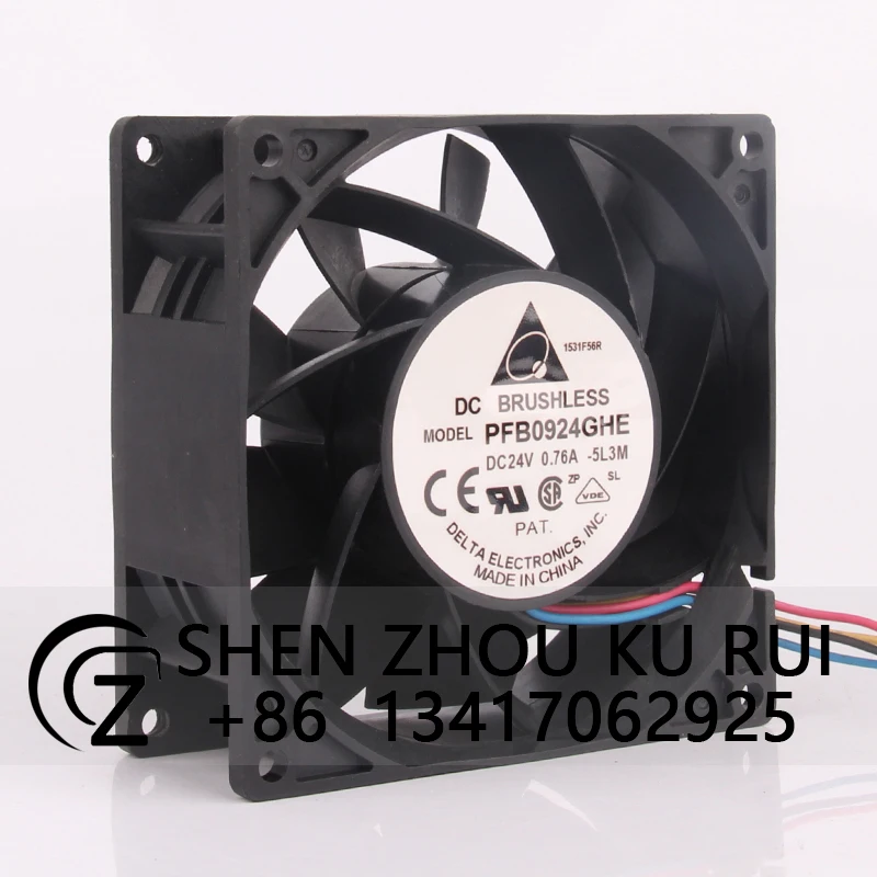 PFB0924GHE Case Fan for Delta PFB0924GHE-5L3M 90X90X38mm 0.76A 24V 9CM High Airflow Inverter Cooling Fan