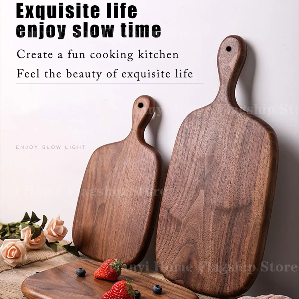 Wooden Cutting Board Walnut Thickened Chopping Board Home Cheese Cutting Board Butcher Block Meat Cutting Board Kitchen Tools