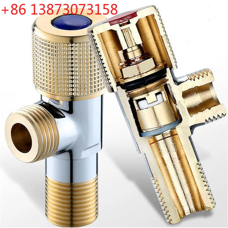

1/2 Brass Angle Valve Stop Cock, Explosion Leak Rust Proof Water Tap Shut Off Valve for Bathroom Sink Kitchen