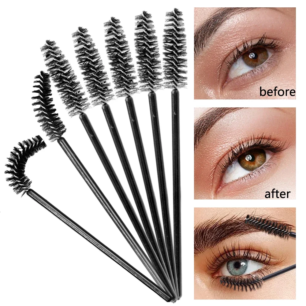 Ensemble de pinceaux à cils, applicateur de cils de poulet, brosse à mascara, extension de cils, baguettes pour les yeux, outils de maquillage, accessoires, 100 pièces