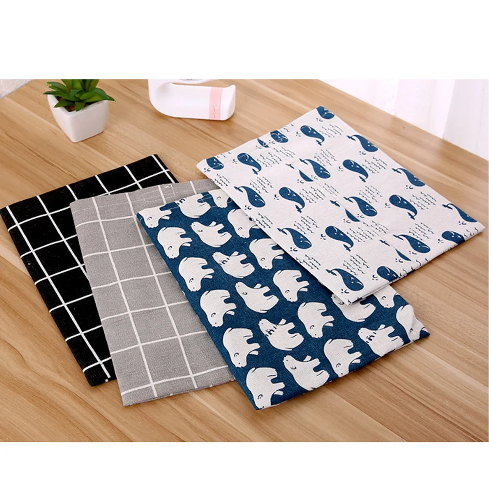 

4 pcs Tissue Box Cotton Linen Fabric Paper Holder Foldable Napkin Storage Container For Home Office Hotel Car Decor Desktop