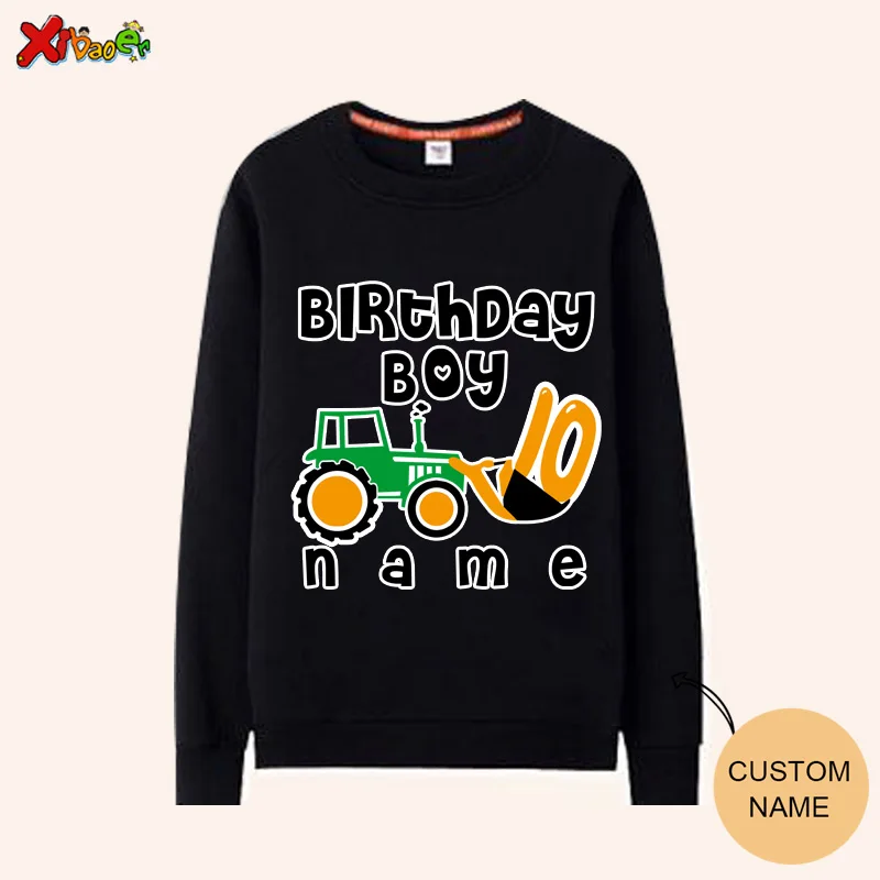 

Family Matching Custom Black Sweatshirt Papa's Father and Son Boys ANY AGE Name Dump Truck Birthday Shirt Matching Clothing