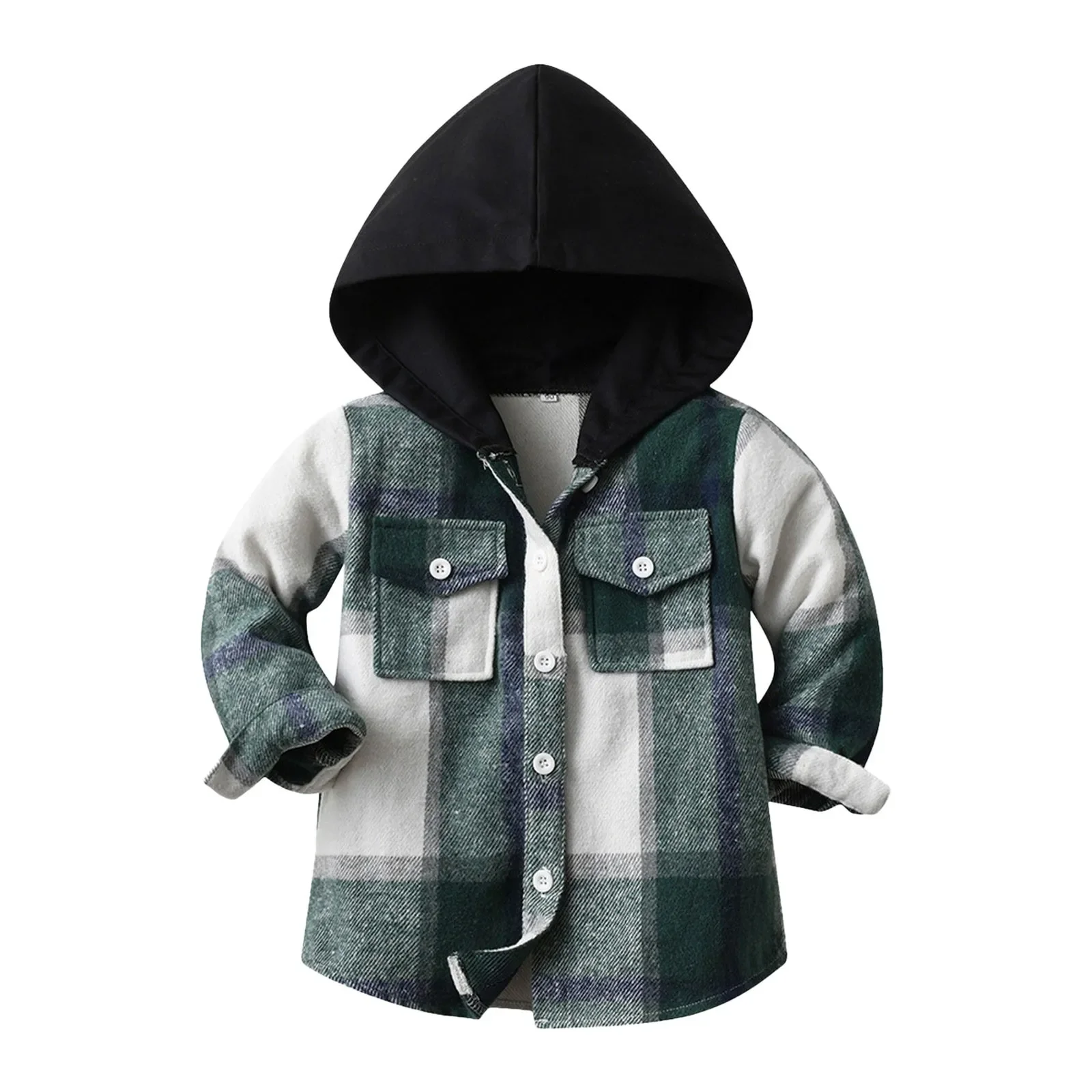 Toddler Kids Baby Outwear Coat Long Sleeve Hooded Warm Girl Jackets Plaid Jacket for Girls or Boys Long Padding Jacket for Kids