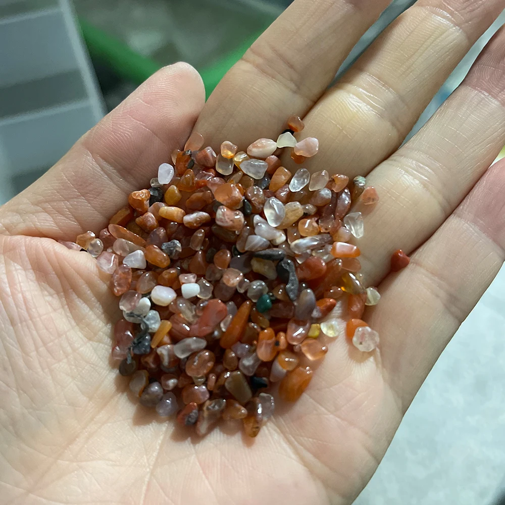 100g Natural Gravel Crystal Quartz Chip Bead Ornaments Irregular Energy Gem Stone Bead for Fish Tank Bonsai Decoration 5-7MM