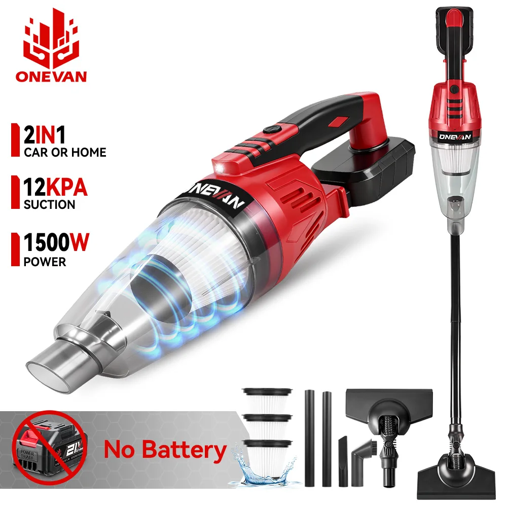

ONEVAN 1500W Electric Vacuum Cleaner Cordless Handheld Sofa Dust Cleaning Multifunctional Power Tool For Makita 18V Battery Pin